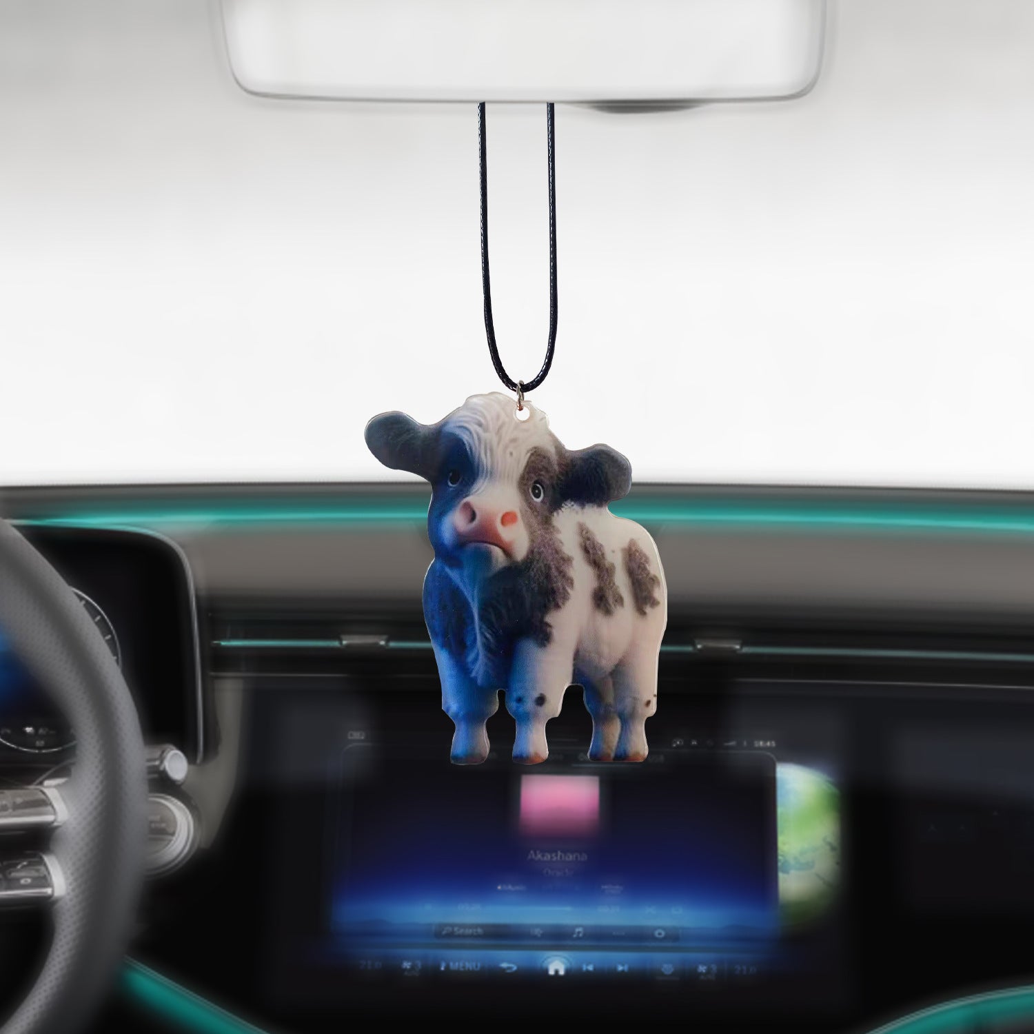 Wholesale Cartoon Highland Cattle Decorative Acrylic Flat Pendant